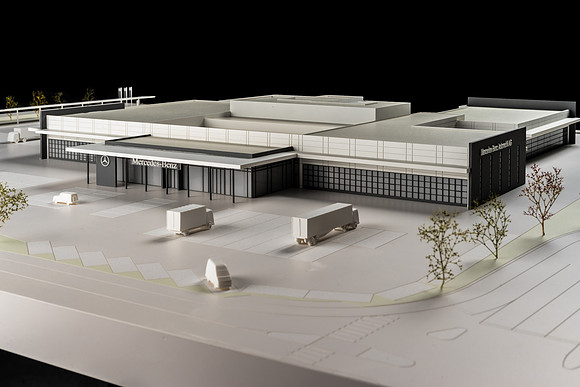 Neubau Nutzfahrzeug-Zentrum Schlieren, Mercedes-Benz Automobil AG, Architekt: Merbag Immobilien AG (Modellbauer: K-Atelier)